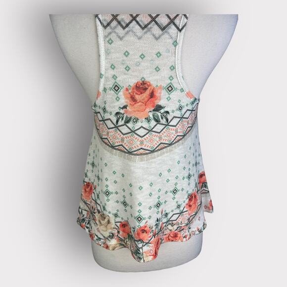 Gaze | Rose Print Knit Tank Top | Small - Picture 6 of 6